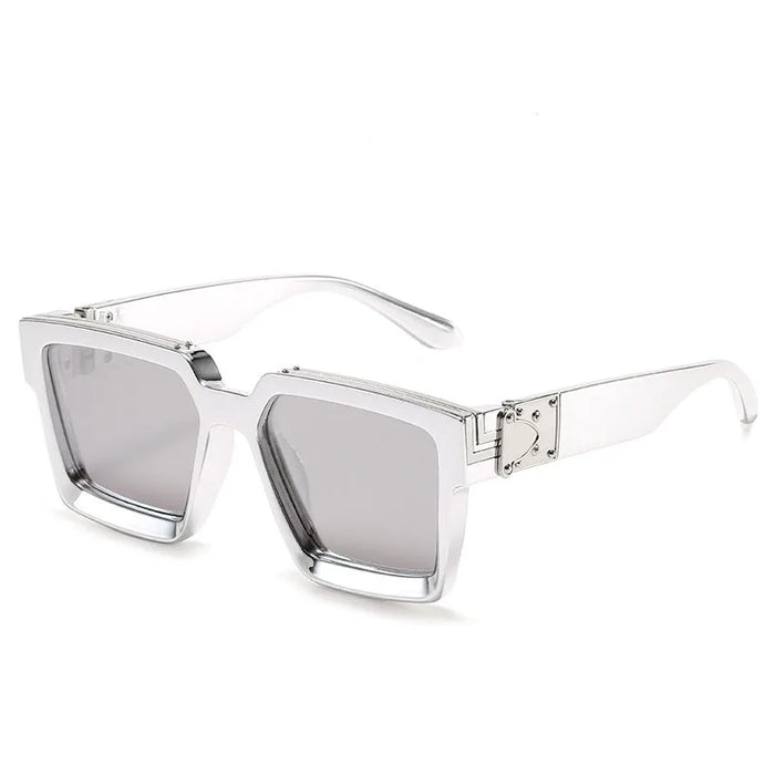 Bungee Large Square Sunglasses for Men Women Vintage Trendy Casual Street Style Shades