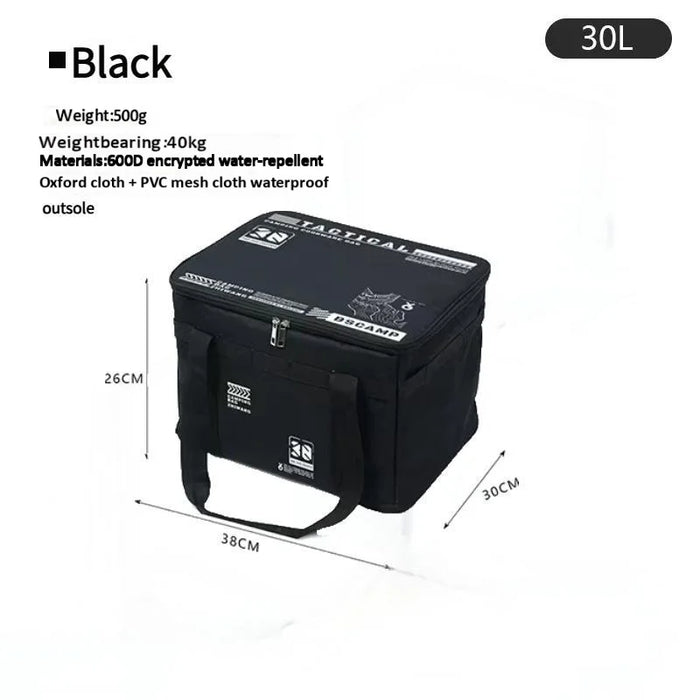 Sac de Rangement Tactique 30-42L Glacière Pliable Étanches pour Pique-nique Vaisselle Équipement de Terrain Organisateur d'Équipement de Plein Air
