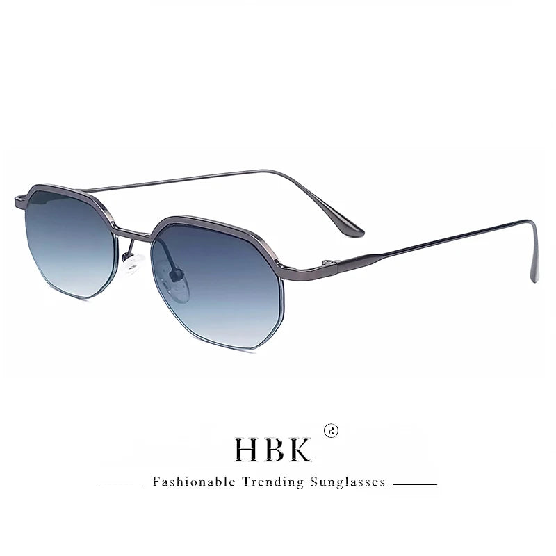 HBK New Retro Small Frame Sunglasses Men Polygonal Lenses Sun Glasses Women Activities Travel Party Eyewear Women Summer Style