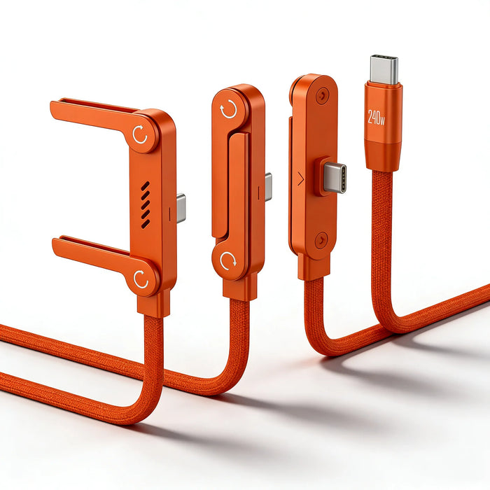 Cable de carga plegable de 1,5 m con soporte integrado Cable de carga rápida para teléfono/tableta Cable de datos ultrarrápido de 240 W Soporte para teléfono