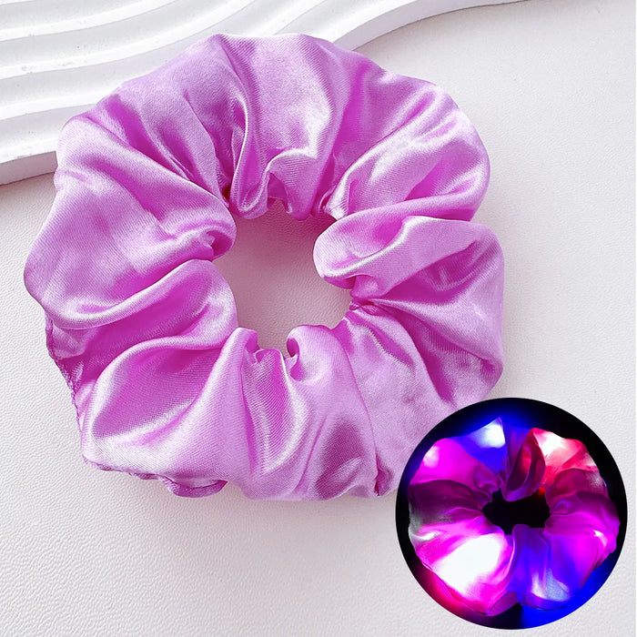 Light Up Scrunchies, LED Scrunchies Hair Bands, Elastic Glow in the Dark Srunchies Rave Accessories for Women Birthday Halloween