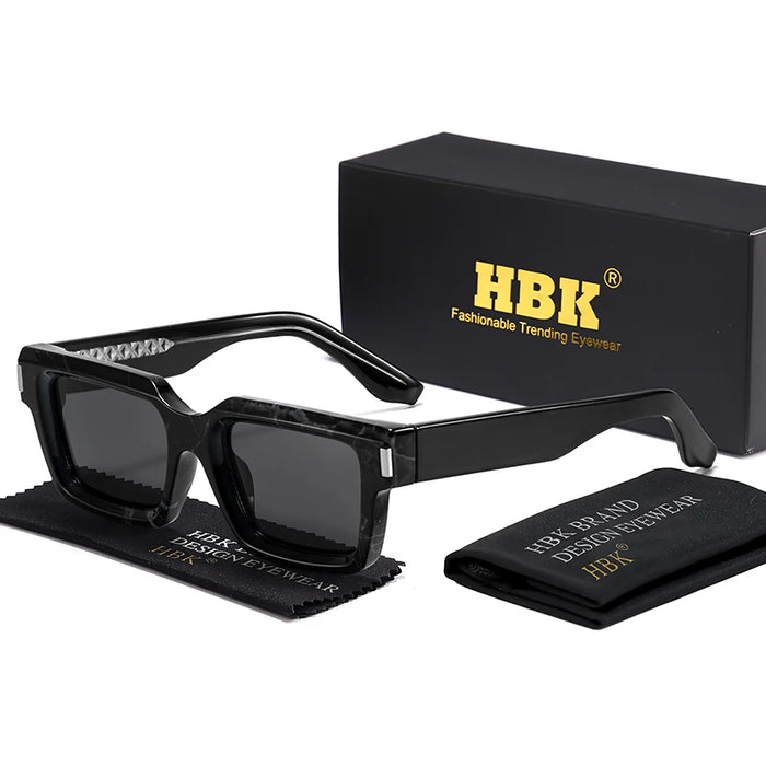HBK Punk Vintage Square Men's  Sunglasses Brand Design Small Frame Sun Glasses Party Travel Glasses Gift Ideal Choice