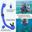 Dry Top Anti-Leak Snorkel Set, Adult Anti-Fog Tempered Glass Mask SoftSiliconeSnorkelTubeforOceanSnorkelingSwimmingBeachVacation