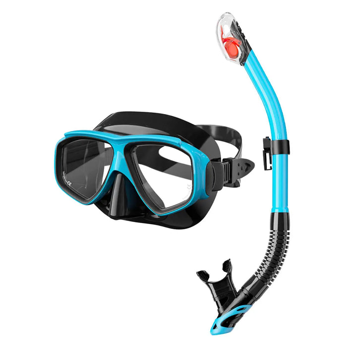 JSJM Professional Anti-Fog Swimming & Scuba Diving Mask with UV Protection, Silicone Snorkeling Goggles & Tube Set for Adults