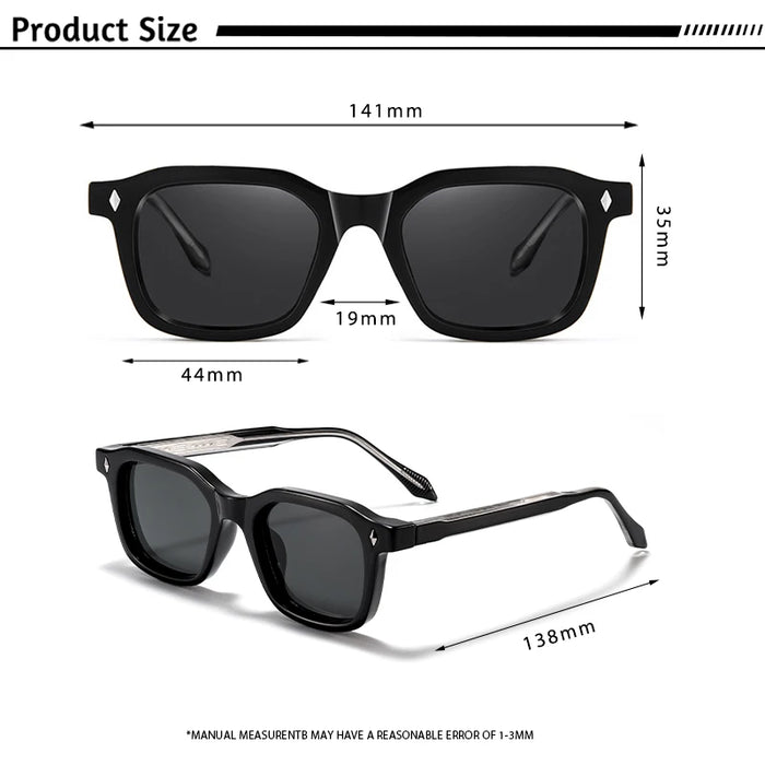 HBK Elegant Square Men's Sunglasses Fashion Frame Vintage Temple Tips Women's Travel Business Party Gift Glasses UV400