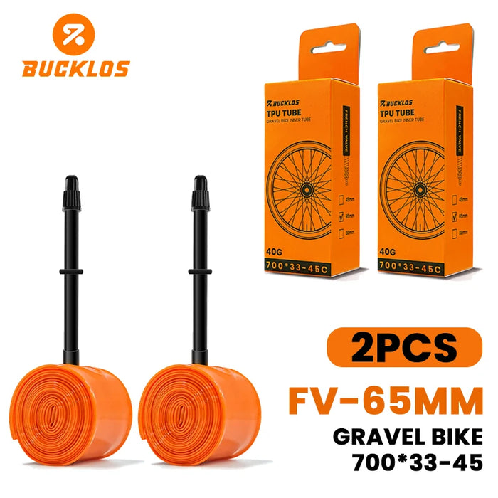 BUCKLOS Bike Inner Tube TPU 700C Bicycle Inner Tire Ultralight Wear-resistant Road Gravel Cycling Tire Tubes Bicycle Tire Parts