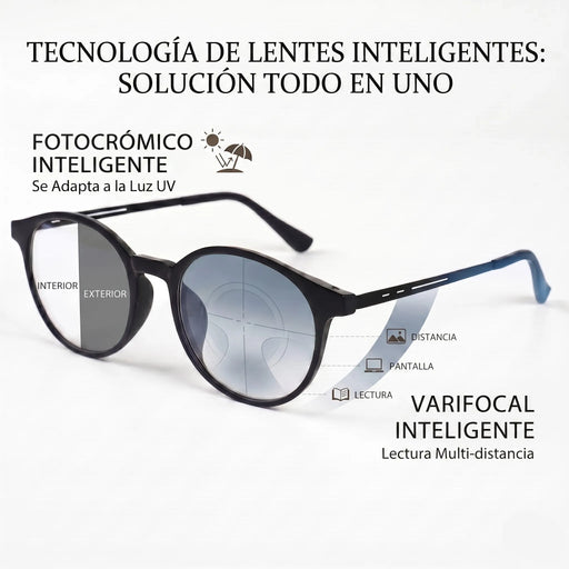 Gafas de lectura multifocales progresivas para hombres y mujeres Diseño redondo Aleación de titanio Marca de lujo Diseñador Lentes transparentes Uso cómodo