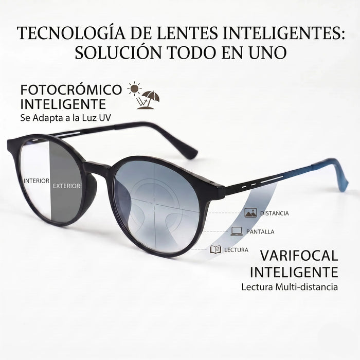Men Women Progressive Multifocal Reading Glasses Round Design Titanium Alloy Luxury Brand Designer Clear Lens Comfortable Wear