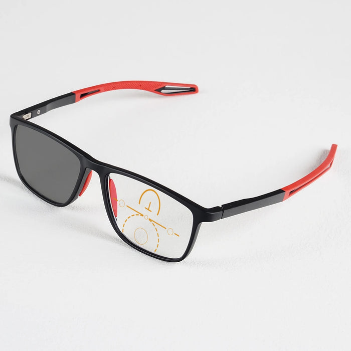 Men Women Square Reading Glasses Progressive Multifocal Photochromic Customized Spring Hinge Comfortable Wear Clear Lens Readers