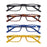 4 Paires Reading Glasses for Men Women Narrow Square Frame Readers Eyeglasses Spring Hinge with Diopter