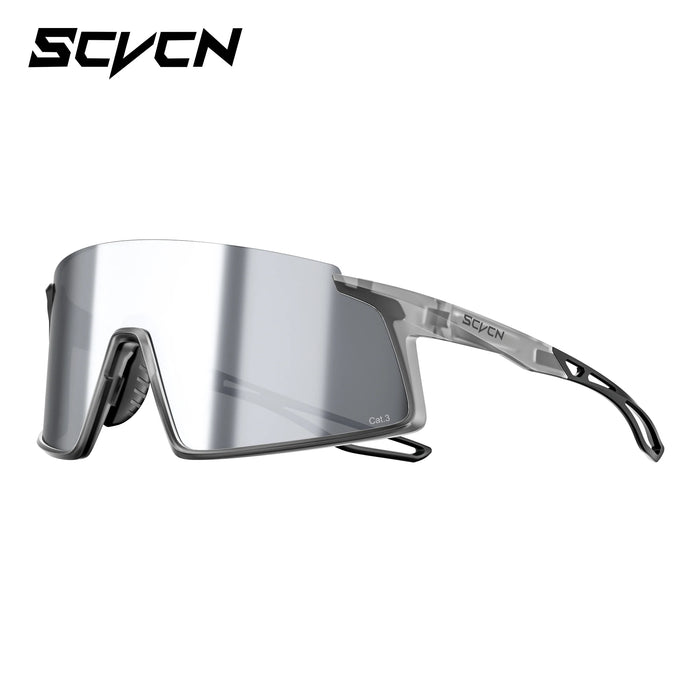 SCVCN Men Women Outdoor Sports Photochromic Running Casual Goggles MTB Bike Glasses UV400 Hiking Eyewear Cycling Sunglasses