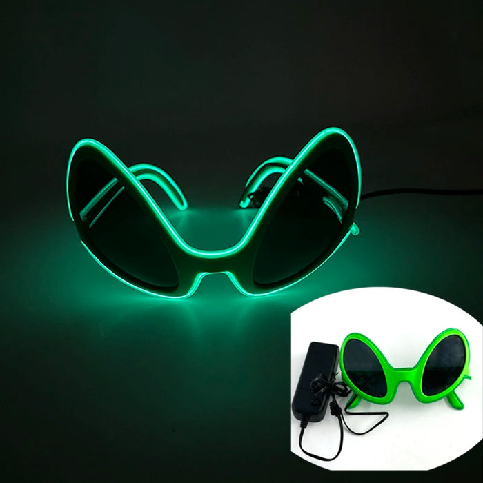 Nuevas gafas estilo Cyberpunk geniales, decoración de fiesta luminosa, gafas de sol LED que brillan, para fiestas en bares, raves y bailes