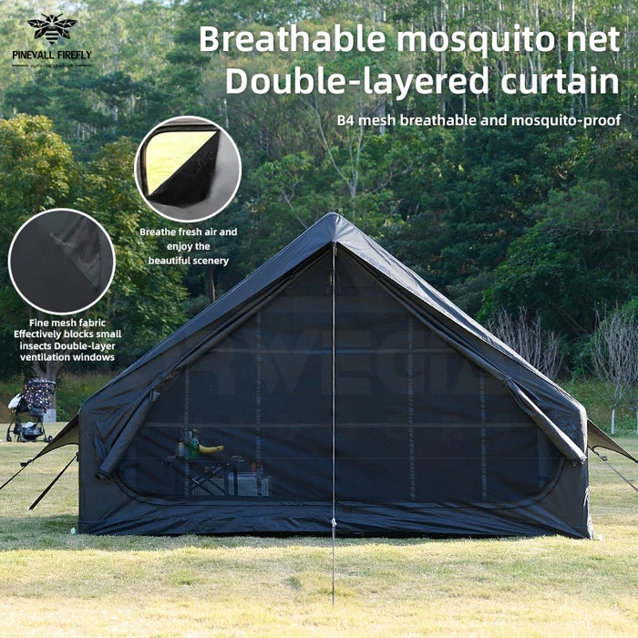 Outdoor Inflatable Camping Tent with a Panoramic Skylight, Suitable for Activities Such as Camping, Hiking, and Fishing.