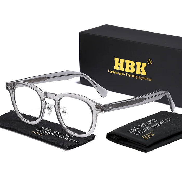 HBK Retro Oval Glasses Frames Transparent Lenses Men High Quality TR-90 Frame Glasses Women's Reading Computer Eyewear