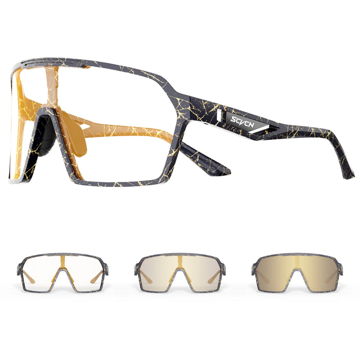 SCVCN Cycling Photochromic Sunglasses Men Women Outdoor Sports Running Glasses UV400 MTB Road Bike Eyewear Driving Hiking