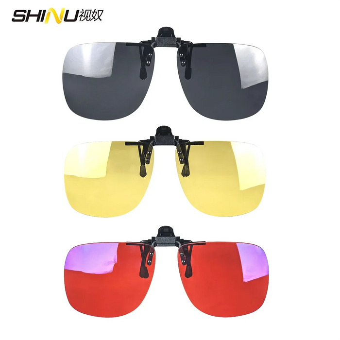 Polarized Clip-On Glasses Yellow Lenses For Night Vision Red Lenses Better Sleep Orange Gaming Glasses Blue Light Blocking