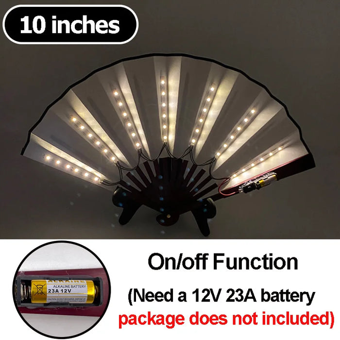 Luminous Folding LED Fan Dancing Light Fan Flashing For Night Music Show Rave Festival Accessories Glowing In The Dark Party