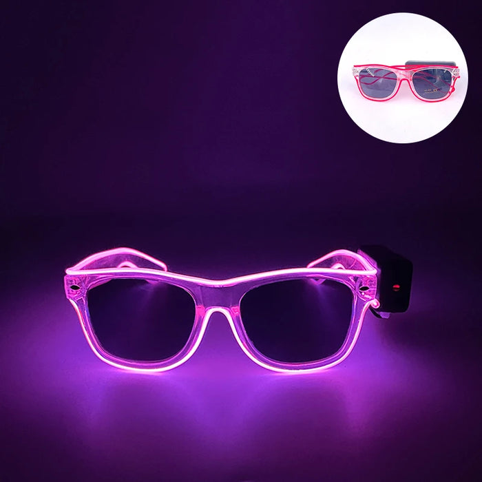 Nouvelles lunettes lumineuses LED sans fil pour festival, rave, soirée, lunettes de soleil mosaïque lumineuses néon, lunettes de club disco