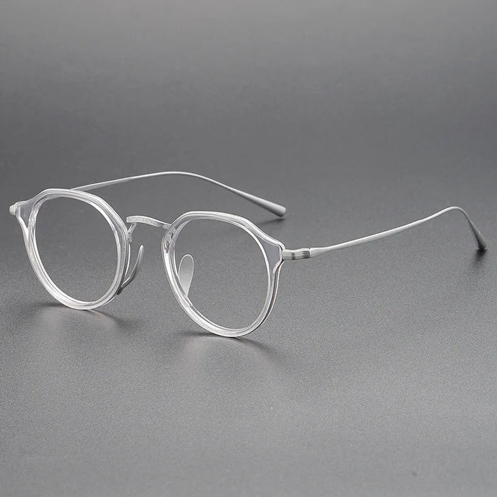 Acetate Titanium Glasses Frame Retro Luxury Round Eyeglasses Men Woman Irregular Fashion Eyewear