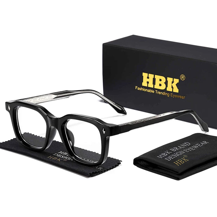 HBK Elegant Square Men's Sunglasses Fashion Frame Vintage Temple Tips Women's Travel Business Party Gift Glasses UV400