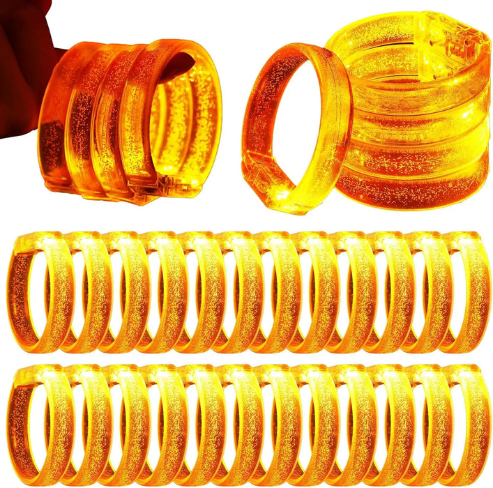 24 bracelets lumineux à LED clignotants pour poignet, bracelets phosphorescents pour fêtes, mariages et carnavals