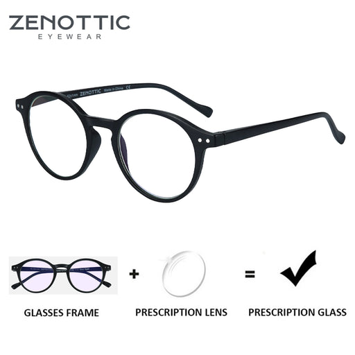 ZENOTTIC Lunettes de vue rondes rétro, verres progressifs circulaires, lunettes optiques photochromiques pour femmes et hommes