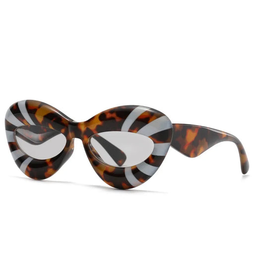 Nouvelles Lunettes de Soleil Œil de Chat Rayées pour Femmes, Pour Hommes, Marque de Luxe, Designer, Vintage, Protection UV400