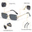 HBK Retro Borderless Sunglasses Women Square Mental Frame Sun Glasses Design Outdoor Party Travel UV400 Glasses Gift Box