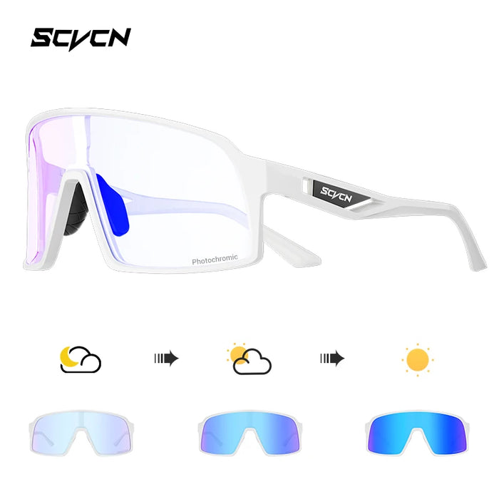 SCVCN Photochromic Cycling Glasses Men Women Running Sunglasses Outdoor Sports Motorcycle Bike Riding Eyewear Driving Fishing