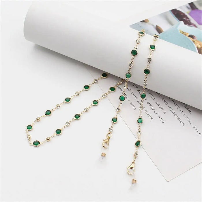 Vintage Long Crystal Glasses Chain Eyeglass Lanyard Glasses Necklace Eye wear Accessories