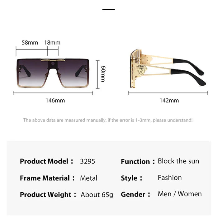 New Stylish Sunglasses with Oversized Frames, Trendy Metal Design, Perfect for Fashion Shows and Cool Street Style