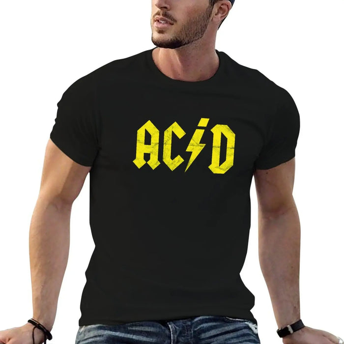 T-shirt décontracté imprimé motif DJ Producteur Techno Rave Rétro Années 90 Acid House Vintage