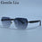 Rimless Square Men Sunglasses 2026 Luxury Polygon Photochromic Sun Glasses Male Driving Shades Punk Cut Lenses Frameless Eyewear
