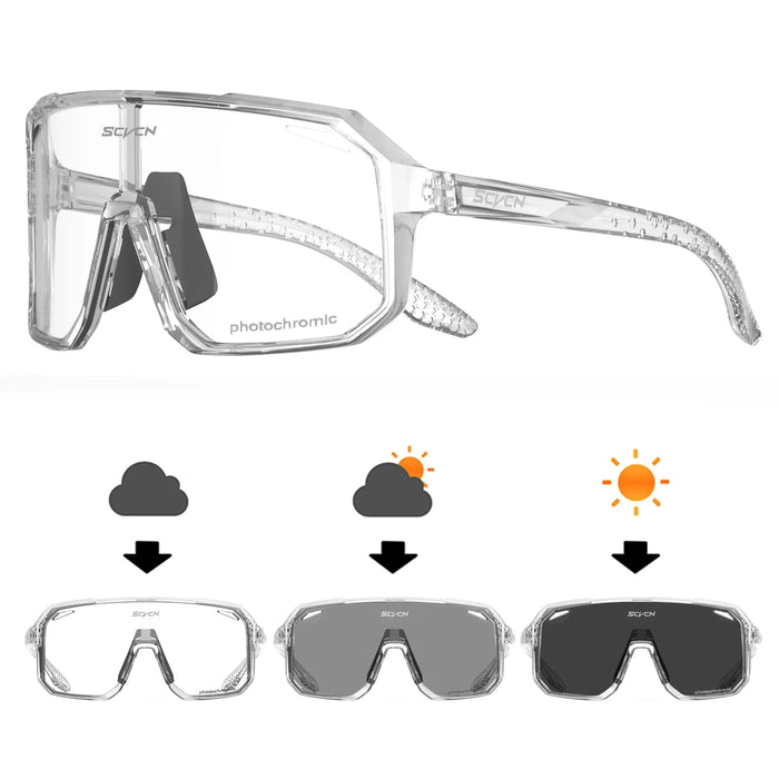 SCVCN Photochromic Cycling Sunglasses Road Driving Bike Glasses Outdoor Sports Mountain Hiking Men Women Bicycle UV400 Goggles
