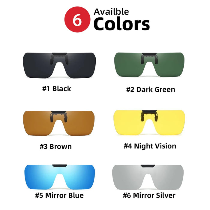 VIVIBEE Non Polarized Flip Up Clip On Sunglasses for Car Driving Dark Anti Glare Lens Shades See Digital Screen Sun Glasses