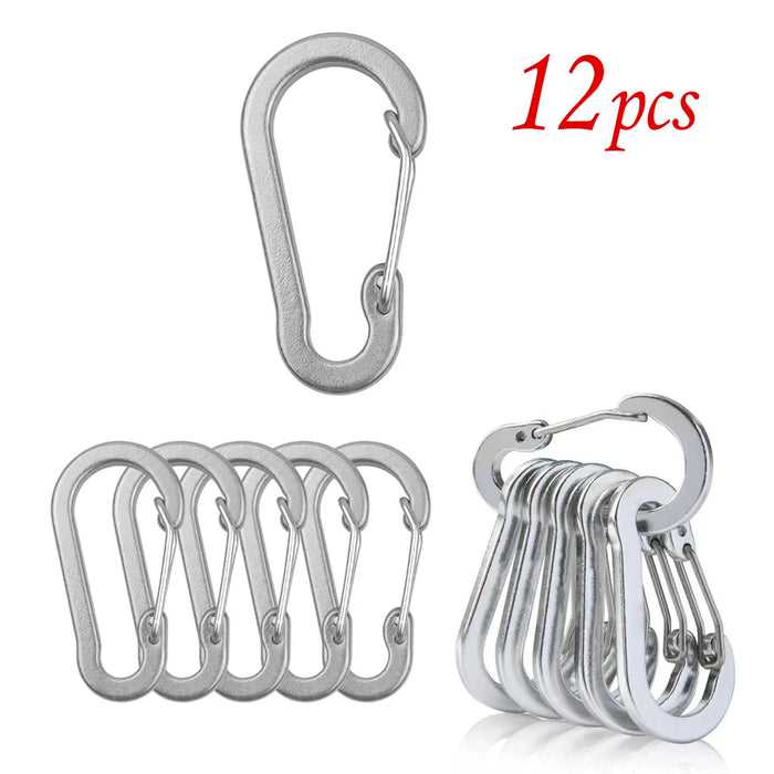 1/6/12 piezas Mosquetón de aluminio Clip Llavero Mosquetones Bloqueo Hebilla Broche Herramienta múltiple para exteriores Mochila Senderismo Pesca Gancho