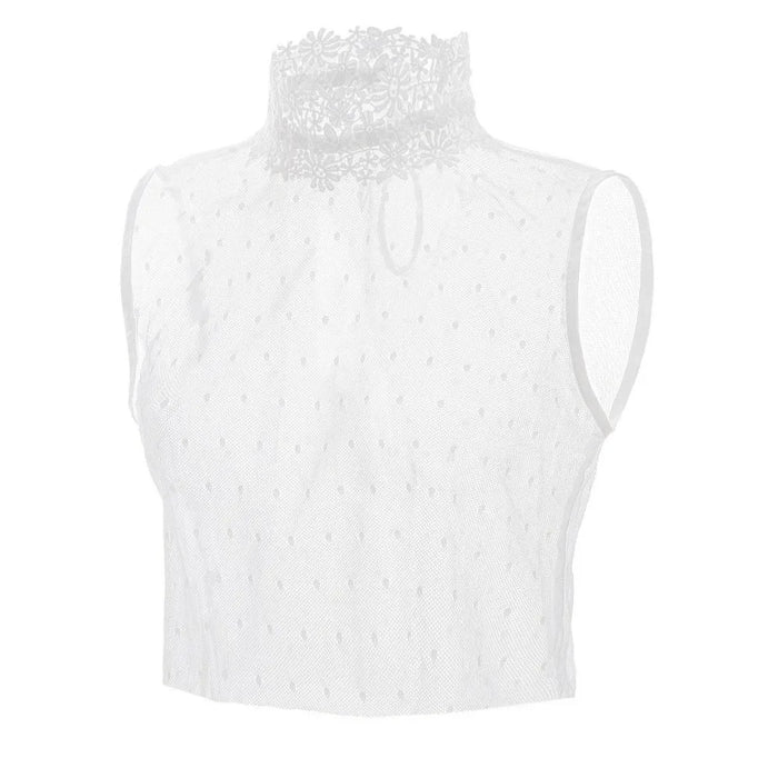 Beautiful Petal Fake Collar Black Lace False Blouse Detachable Lapel False Collar Sweater