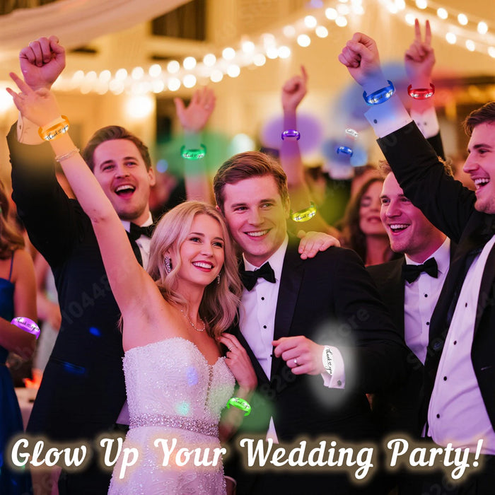 20-200Pcs Music & Sound Activated Led Bracelet for Wedding Glow Bracelet Light Up Bracelet Birthday Glow in The Dark Party Favor