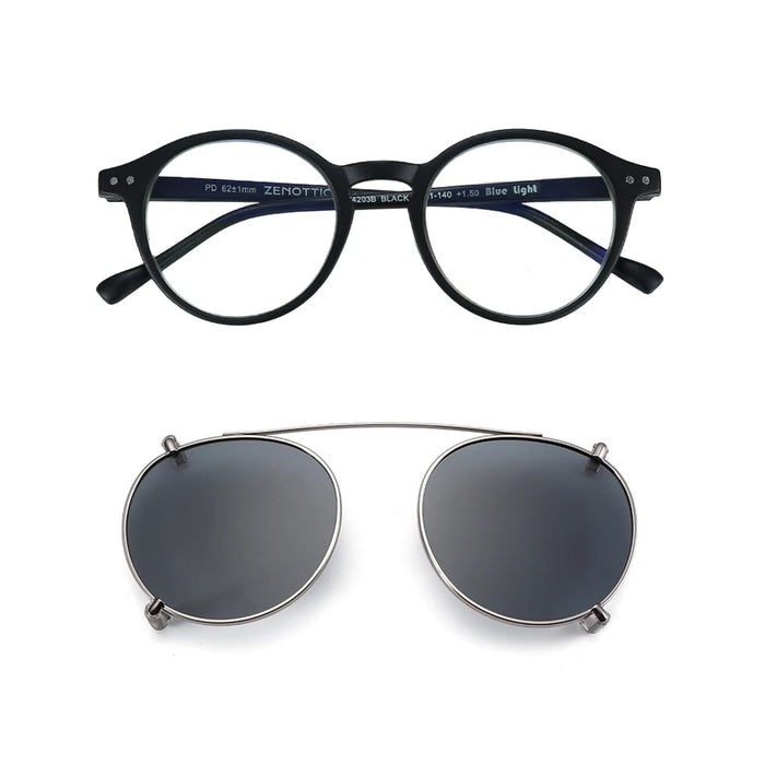 ZENOTTIC 2026 Fashion/Retro Clip On Sunglasses (Anti Blue Light Glasses+Polarized Clip)  for Men Women