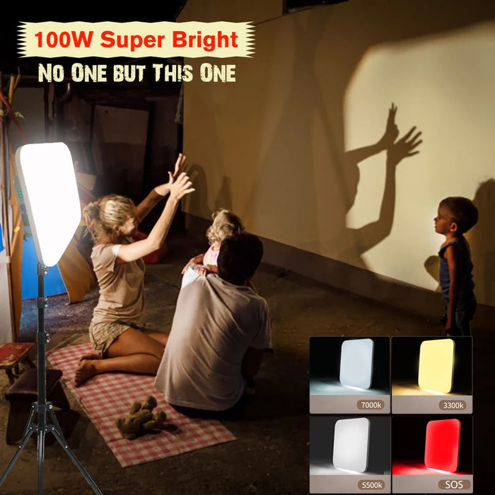 18000mAh 100W Rechargeable LED Camping Lantern Strong Light Magnetic Portable Torch Tent Light Emergency Work Maintenance Light