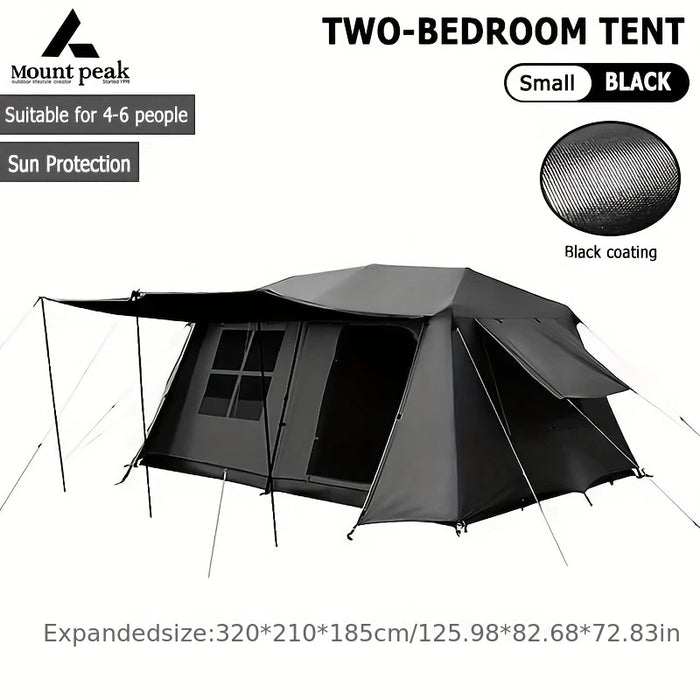 Mount Peak Automatic Large Camping Tent 3-8 People Quick Set Up Ridge Tent with Canopy, Suitable for Outdoor Wilderness Adventur