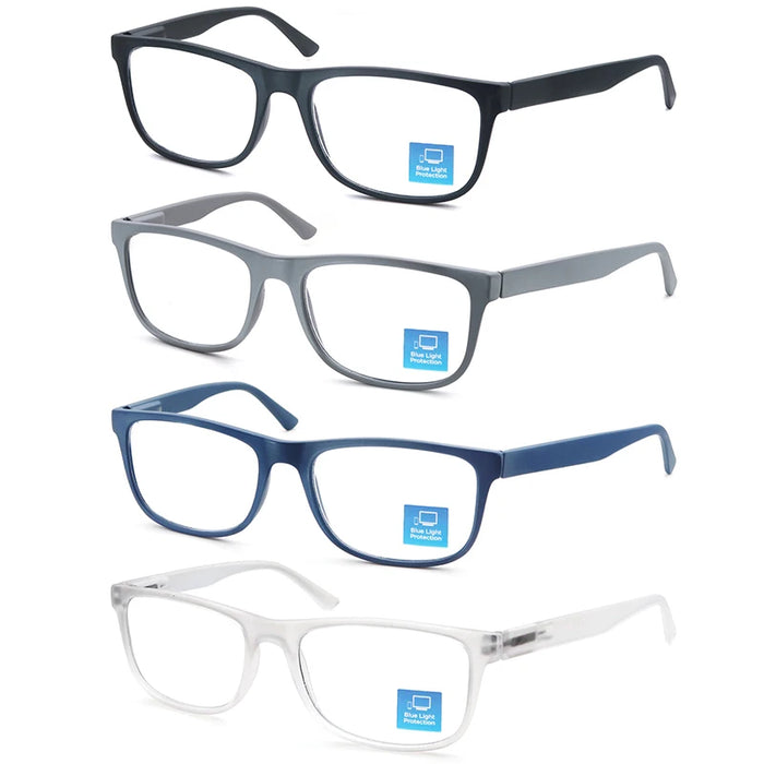 Lunettes de lecture extra-larges pour hommes et femmes. Monture carrée classique. Lunettes anti-lumière bleue avec verres de prescription.