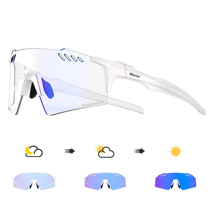 SCVCN Photochromic Cycling Sunglasses Men MTB Cycling Glasses Women Road Bike Glasses Outdoor Bicycle Sunglasses