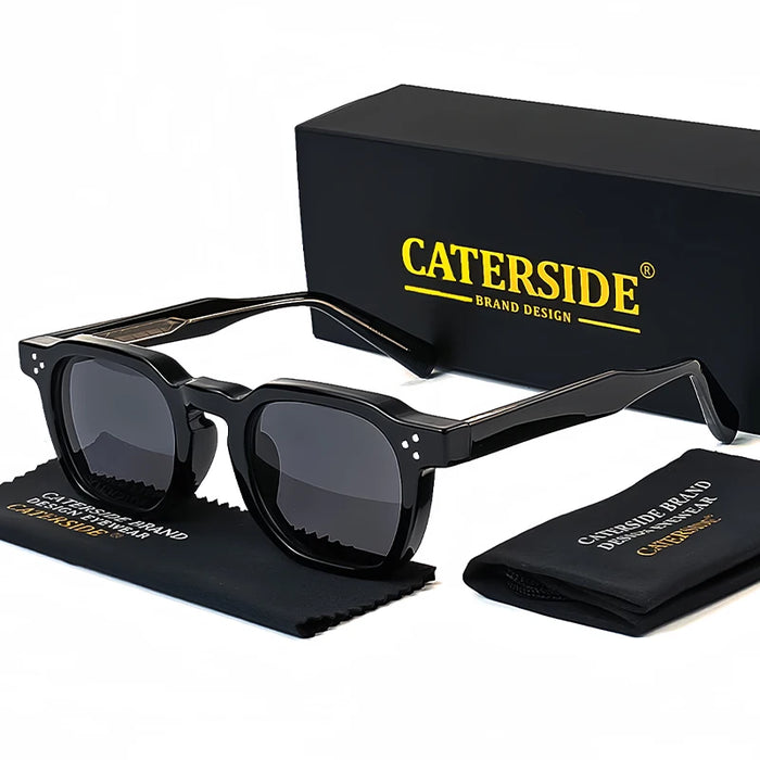 CATERSIDE Mode Hommes Lunettes de Soleil Petit Cadre Carré Design Personnalisé Lunettes de Soleil Femmes Voyage Fête Affaires Festival Cadeau