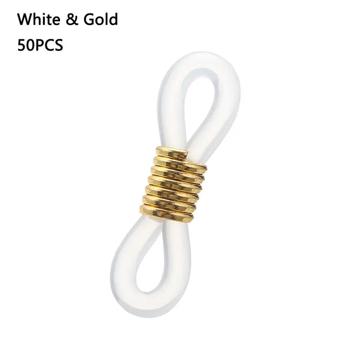 50PCS Rubber Anti-Slip Eyeglass Chain Ends Retainer Adjustable Rubber Eyeglass Strap Spectacle End Connectors Glasses Ring