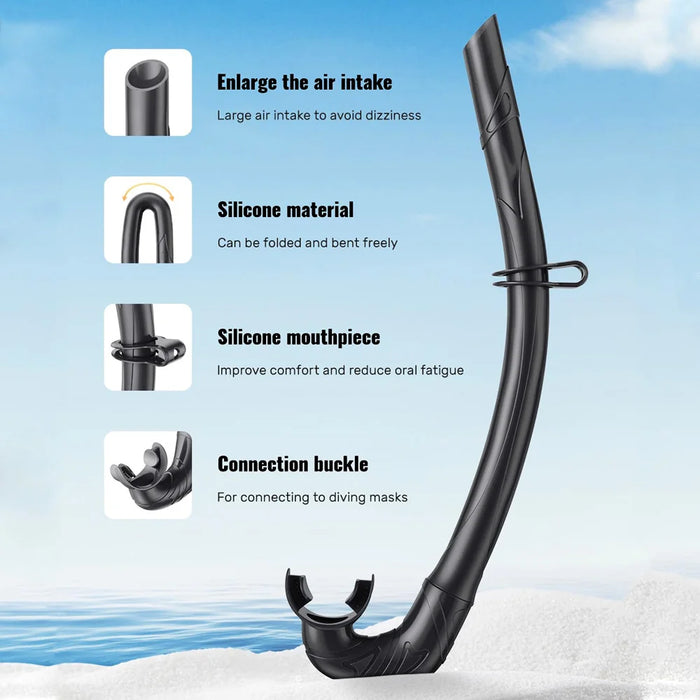 Snorkeling Mask Diving Goggles Full Wet Silicone Foldable Tube Mirror Tempered Glass Len Diving Mask Travel Size With Case
