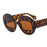 Gafas de sol de mujer de moda redondas con contraste de color, retro ovaladas, lentes transparentes degradadas UV400, gafas de sol modernas estilo punk para hombre