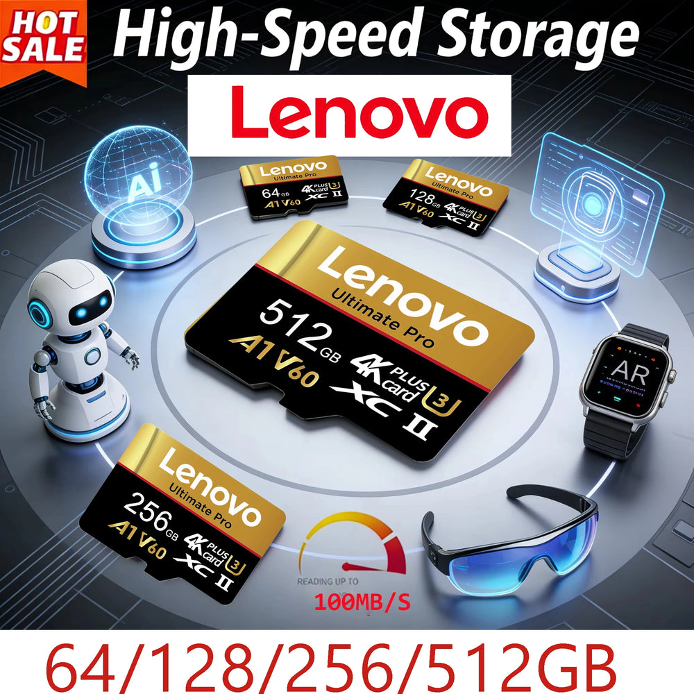 Shockproof Lenovo 512GB Memory Card SD Cards TF Cards Micro TF SD 128GB 64GB High Durability 32GB U1 for iOS/GoPro