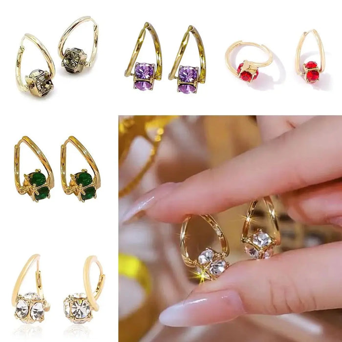 1 Pair Copper Magnetherapy Germanium Earrings Colorful Lymphvity Magnetherapy Earring Luxury Weight Loss Earring Women