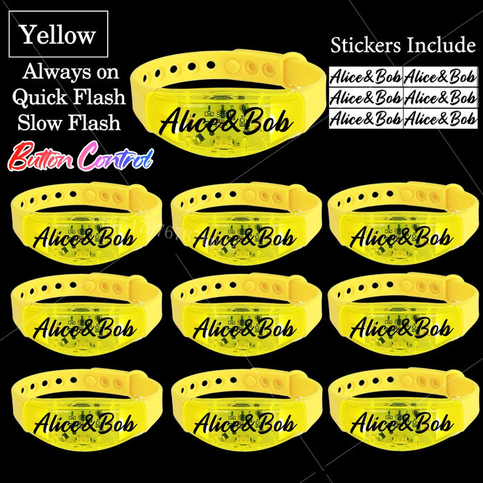 20-200 piezas Pulseras LED personalizables para bodas Pulsera de control de música y sonido Pulsera luminosa ajustable para bodas, cumpleaños, conciertos